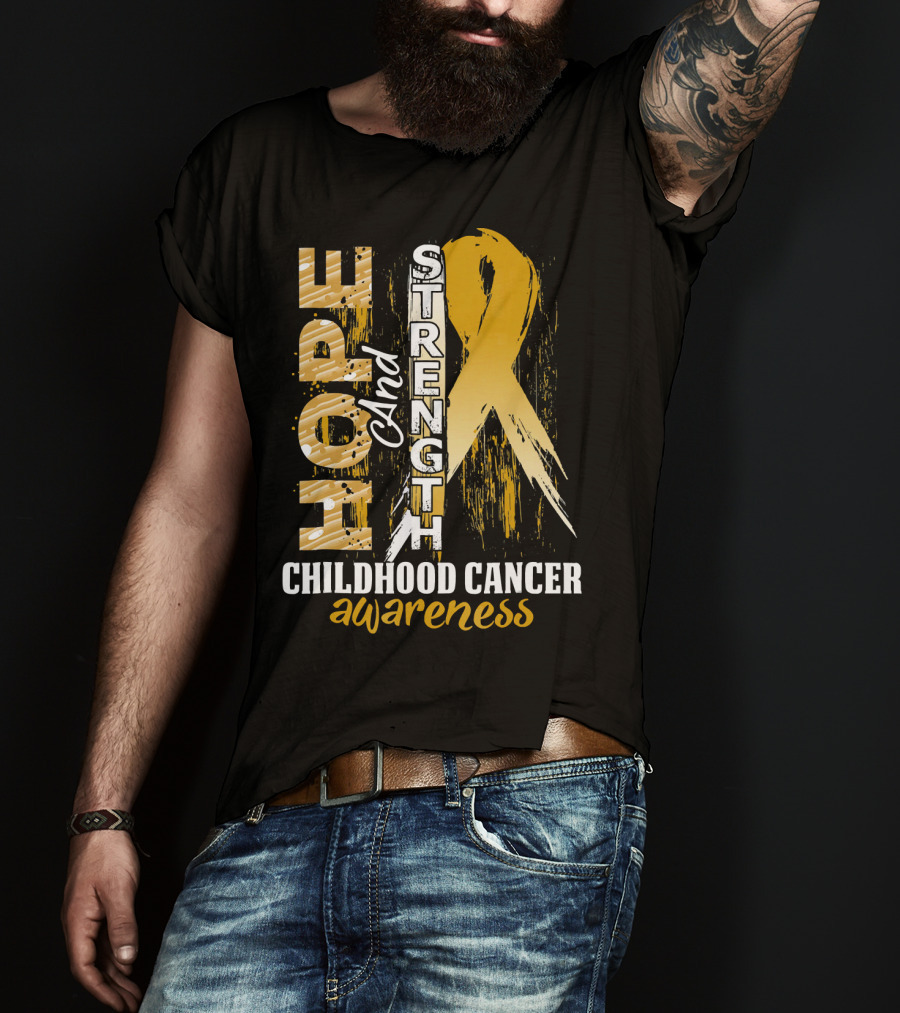 Hope And Strength Childhood Cancer Awareness T-Shirt