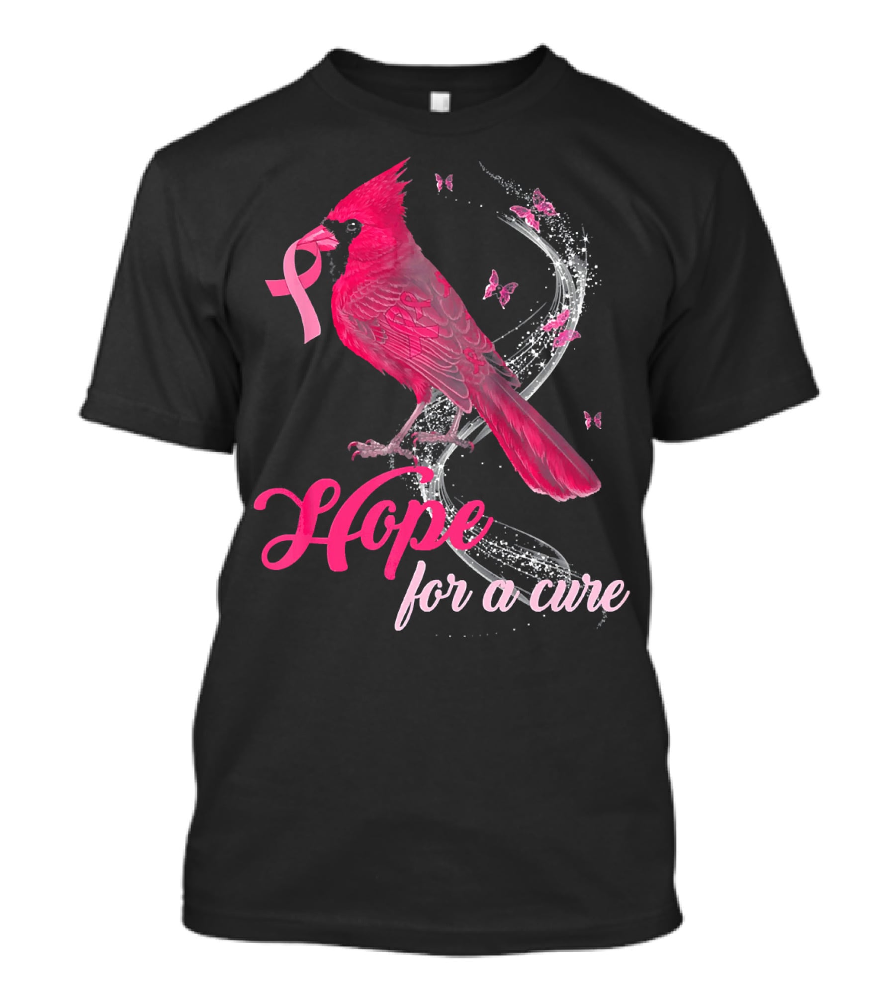 Hope For A Cure Breast Cancer Cardinal Bird T-Shirt