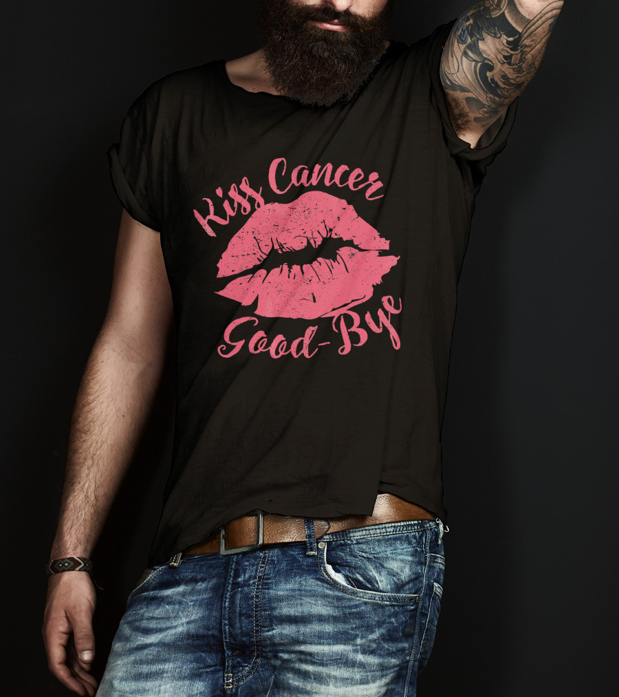 Kiss Cancer Goodbye Good-Bye Breast Cancer Awareness T-Shirt