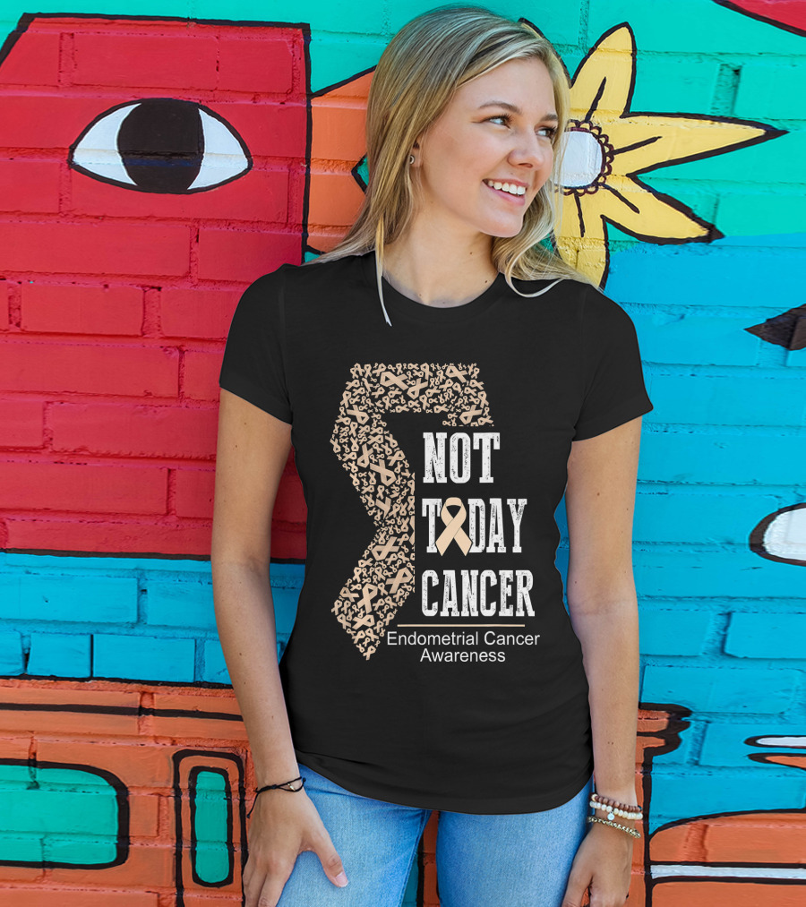 Not Today Cancer Endometrial Cancer Awareness T-Shirt