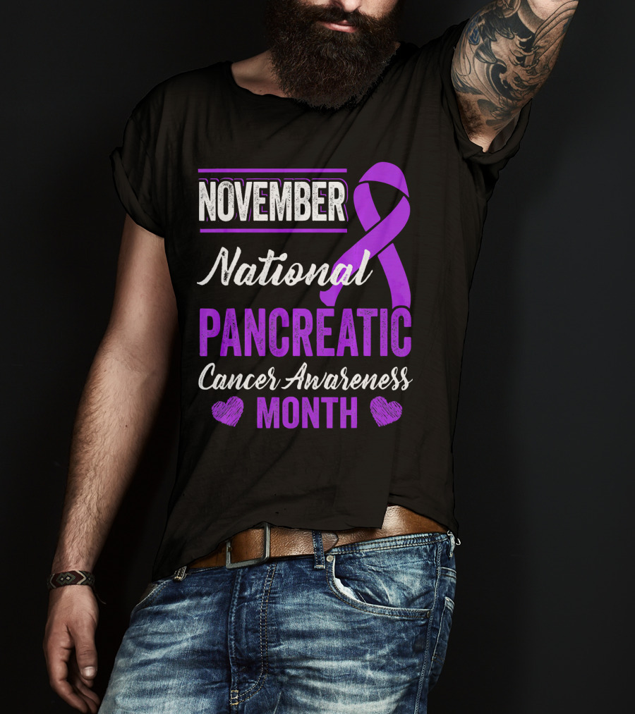 November National Pancreatic Cancer Awareness Month Purple T-Shirt