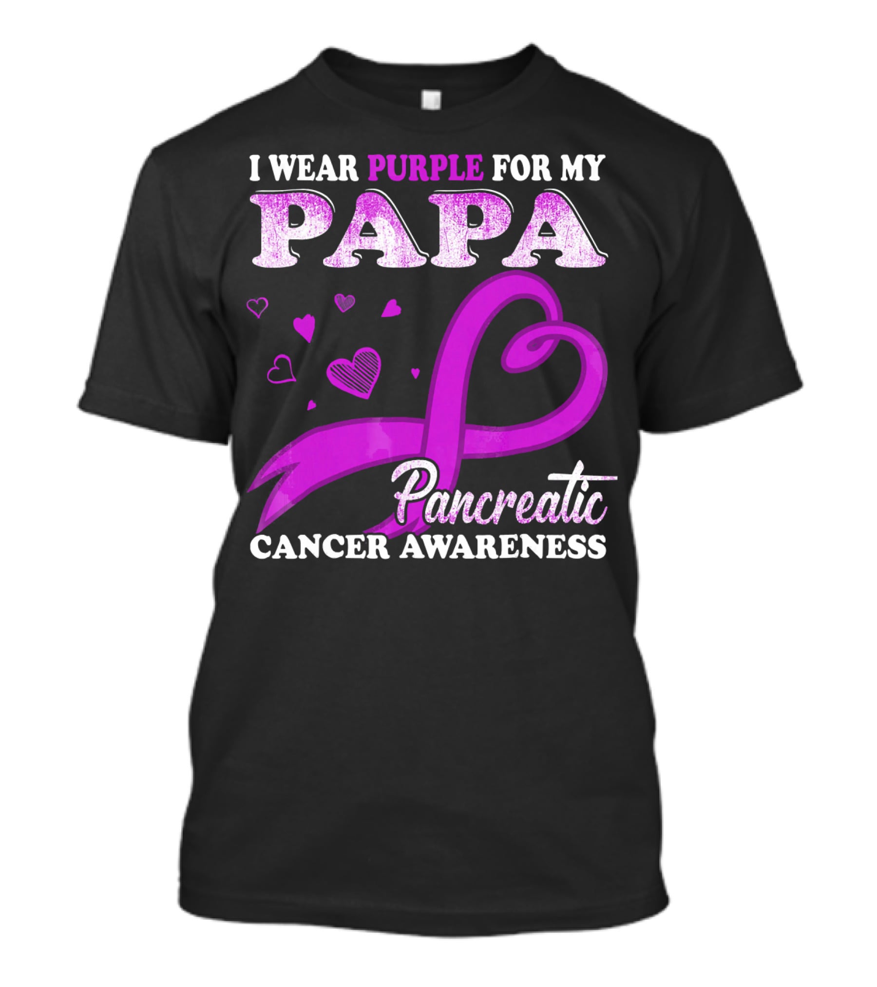 I Wear Purple For My Papa Pancreatic Cancer Awareness T-Shirt