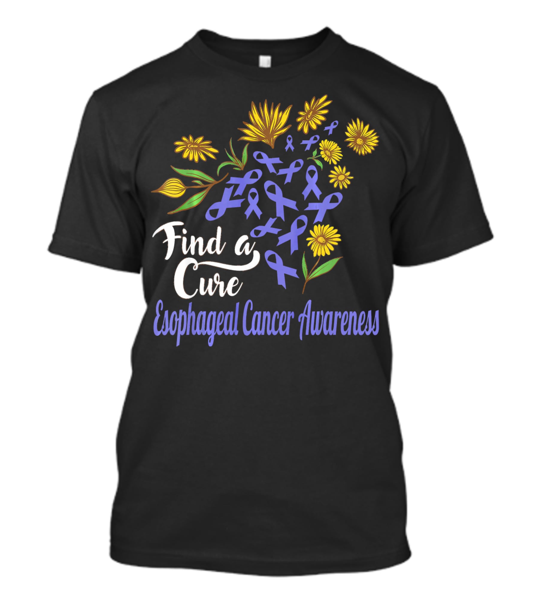 Find A Cure Esophageal Cancer Awareness Sunflower T-Shirt