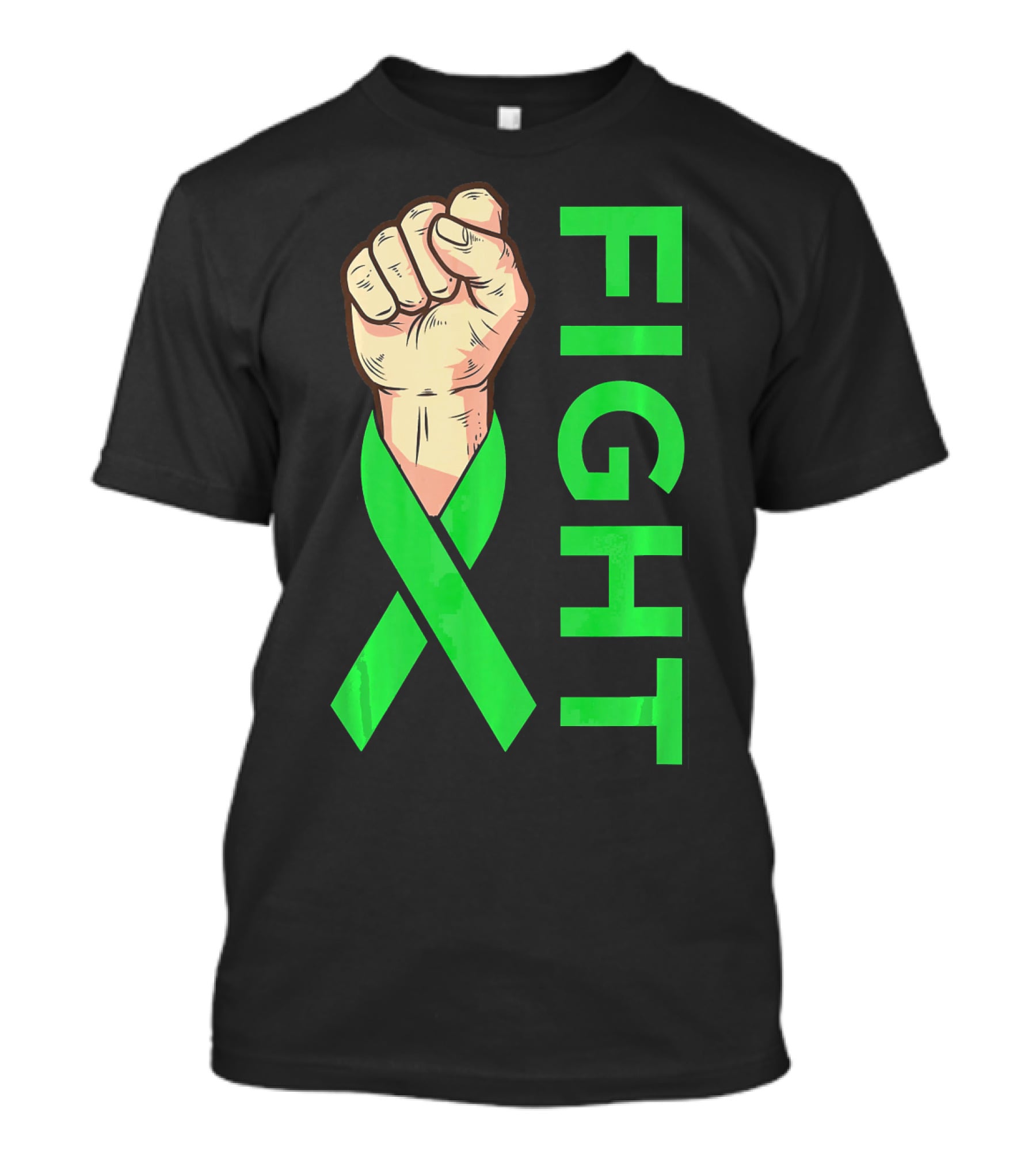 Fist Fight Bile Duct Cancer Green Ribbon Gallbladder T-Shirt