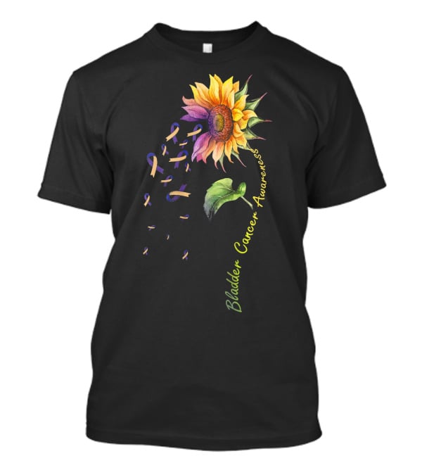 Bladder Cancer Awareness Sunflower Ribbon T-Shirt