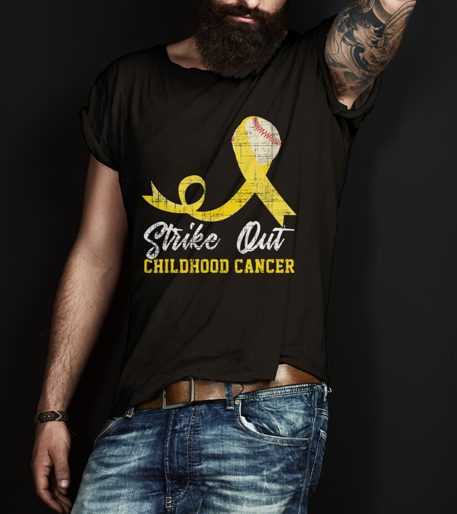Strike Out Childhood Cancer Baseball Awareness T-Shirt