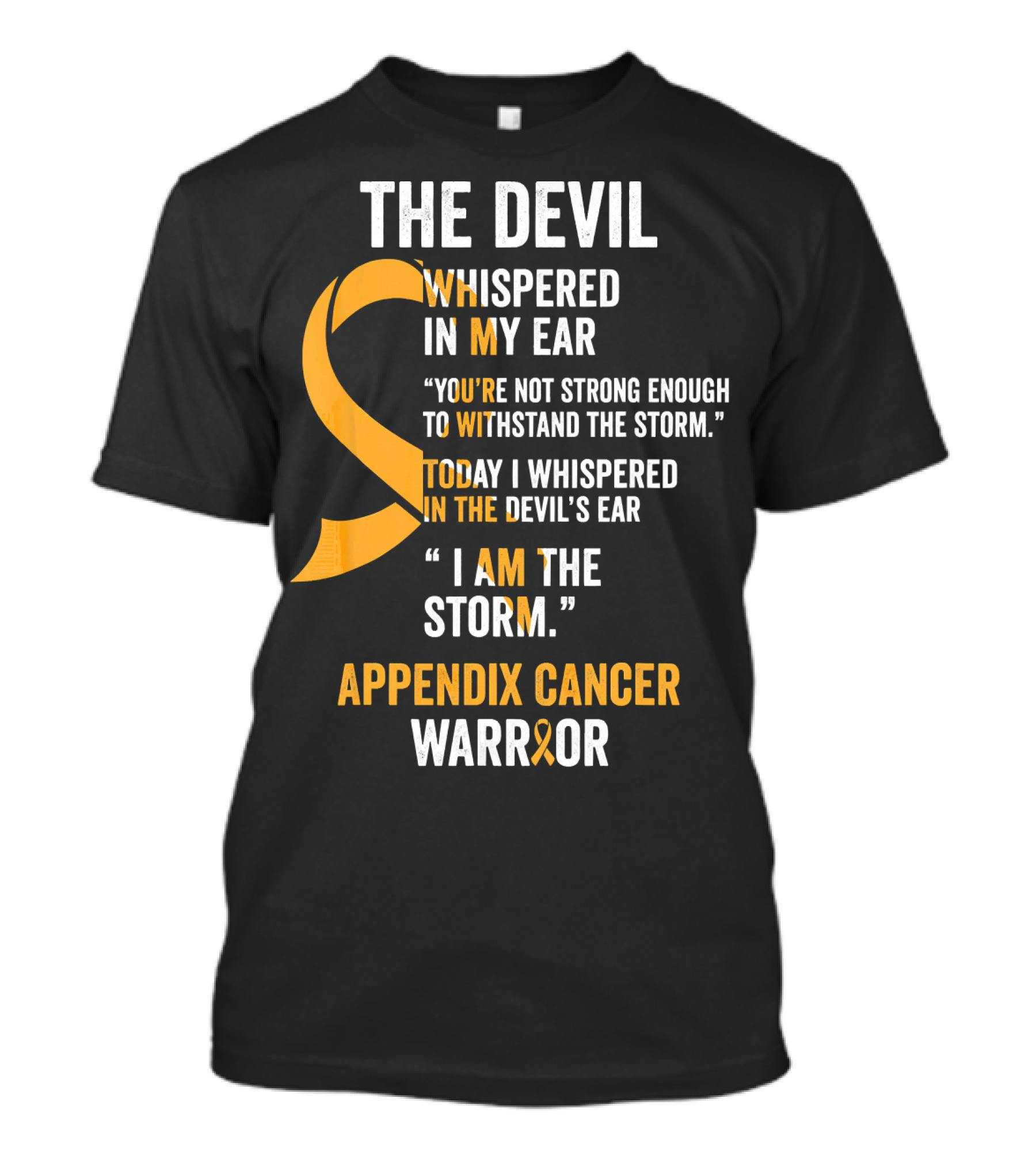 The Devil Whispered In My Ear Appendix Cancer Warrior I Am The Storm T-Shirt