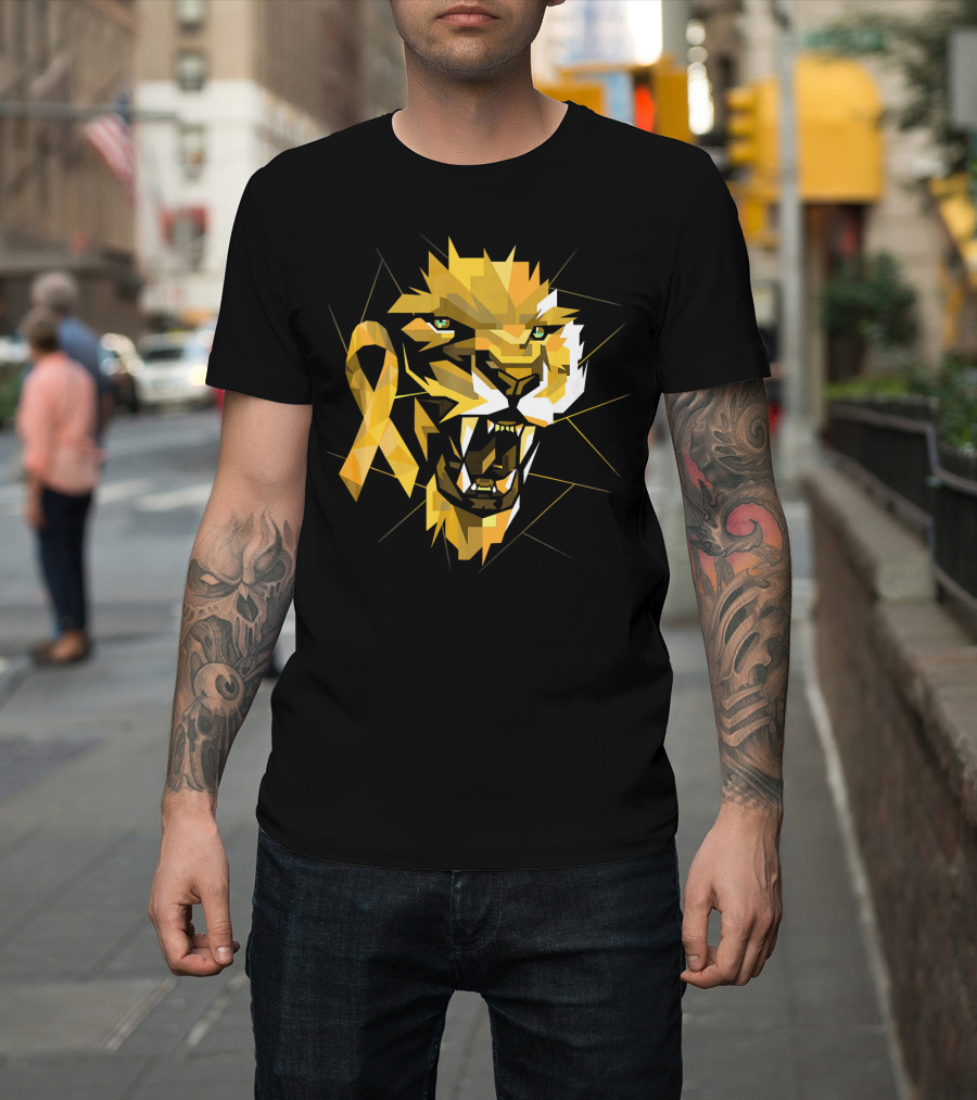 Lion Warrior Childhood Cancer Awareness T-Shirt