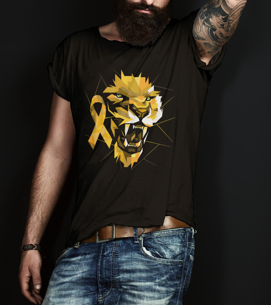 Lion Warrior Childhood Cancer Awareness T-Shirt