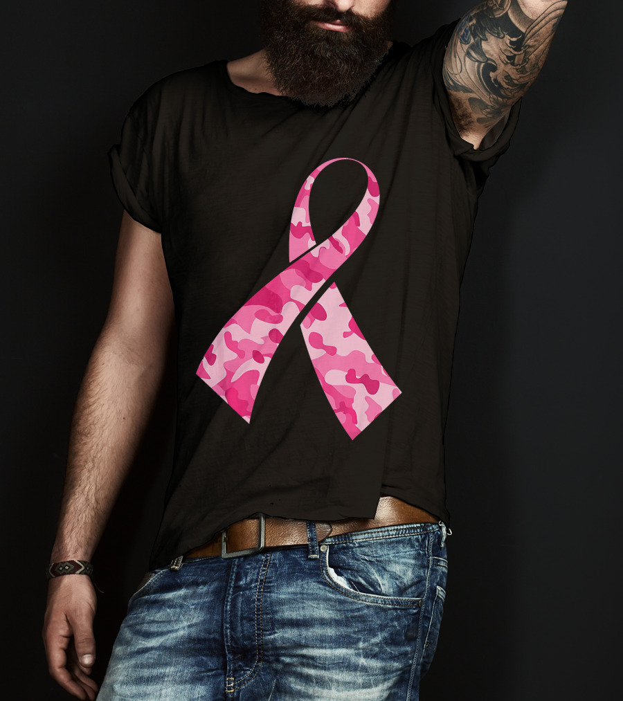 Pink Camouflage Ribbon Breast Cancer Awareness Month T-Shirt