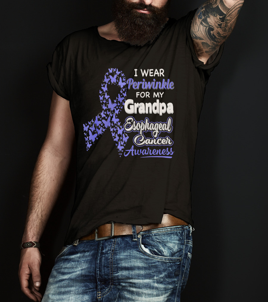 I Wear Periwinkle For My Grandpa Esophageal Cancer Awareness T-Shirt