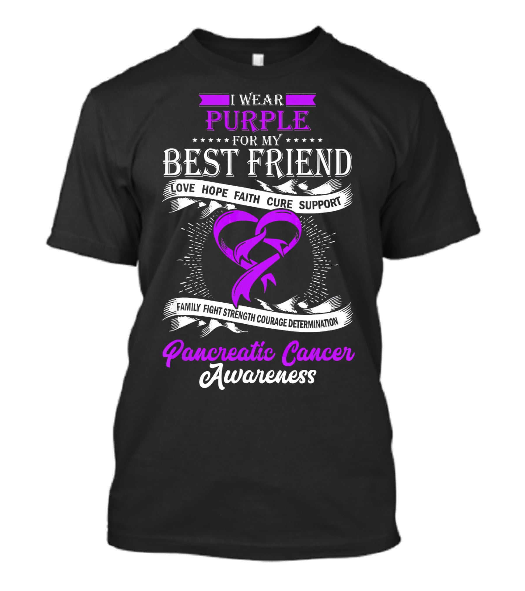 I Wear Purple For My Best Friend Pancreatic Cancer Awareness T-Shirt