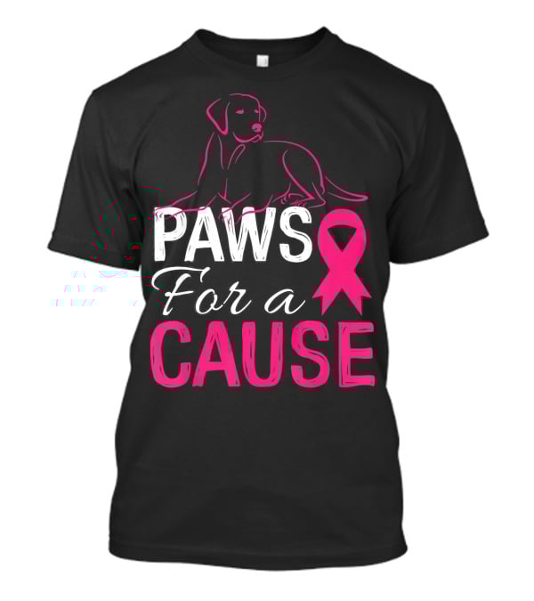 Paws For A Cause Breast Cancer Awareness Pink T-Shirt