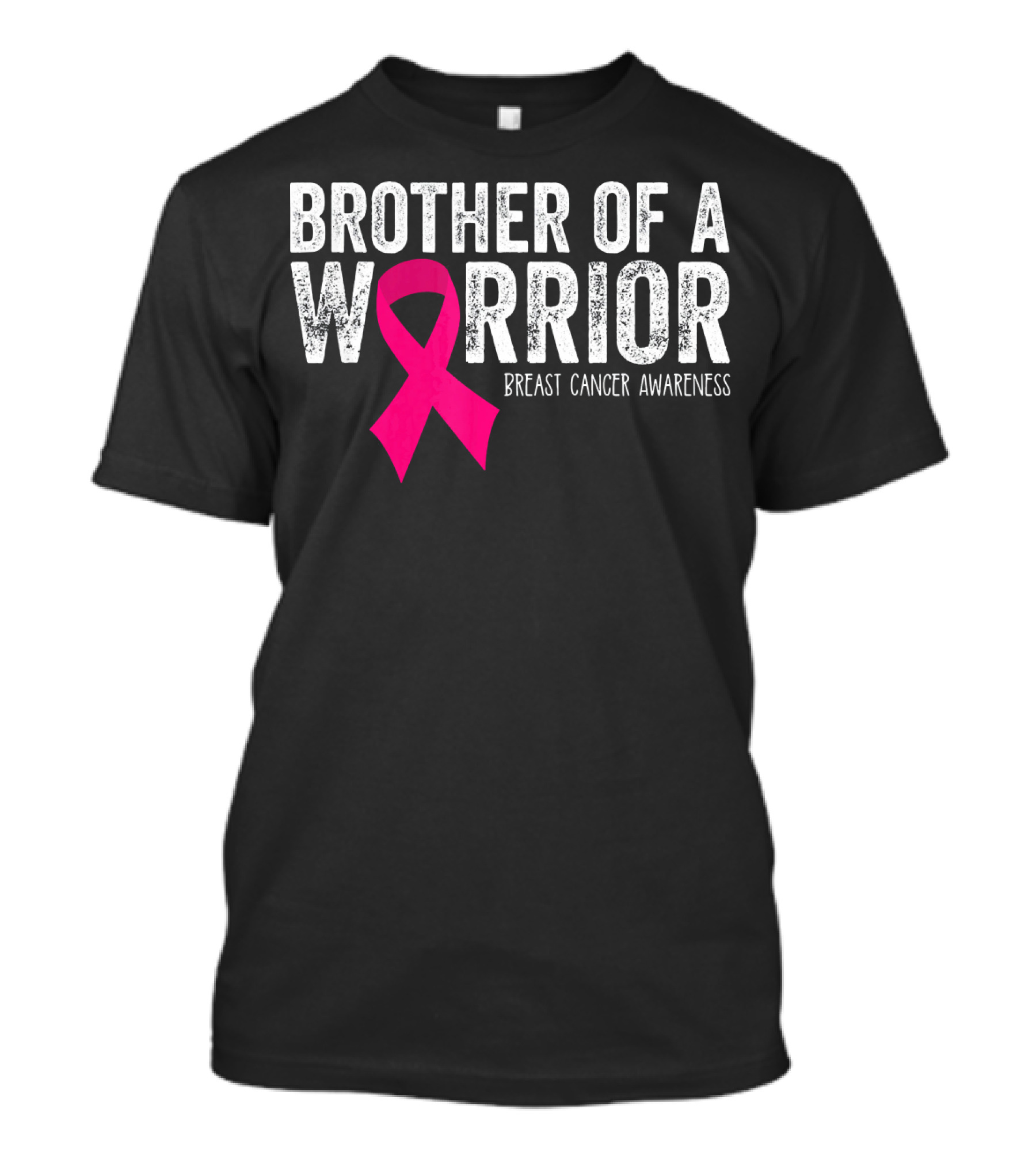 Brother Of A Warrior Pink Ribbon Breast Cancer Awareness T-Shirt