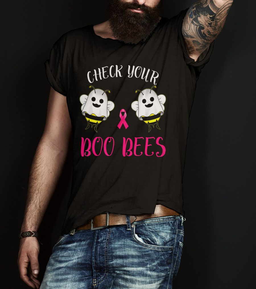 Check Your Boo Bees Breast Cancer Awareness Funny T-Shirt