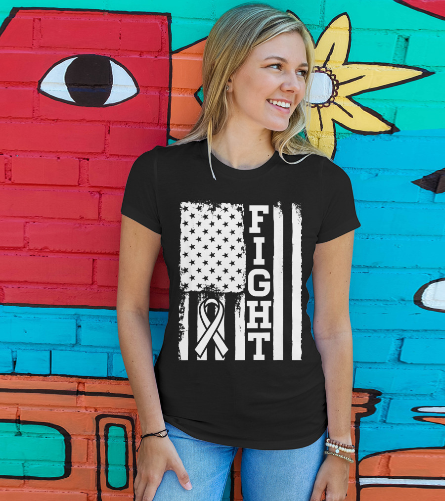 Fight Flag For Lung Cancer Awareness T-Shirt