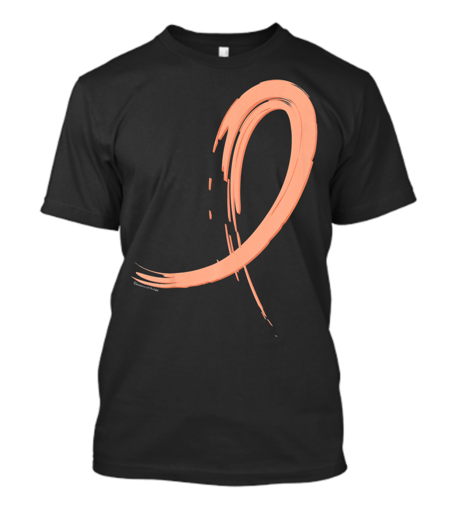 Endometrial Cancer Peach Ribbon Graffiti T-Shirt