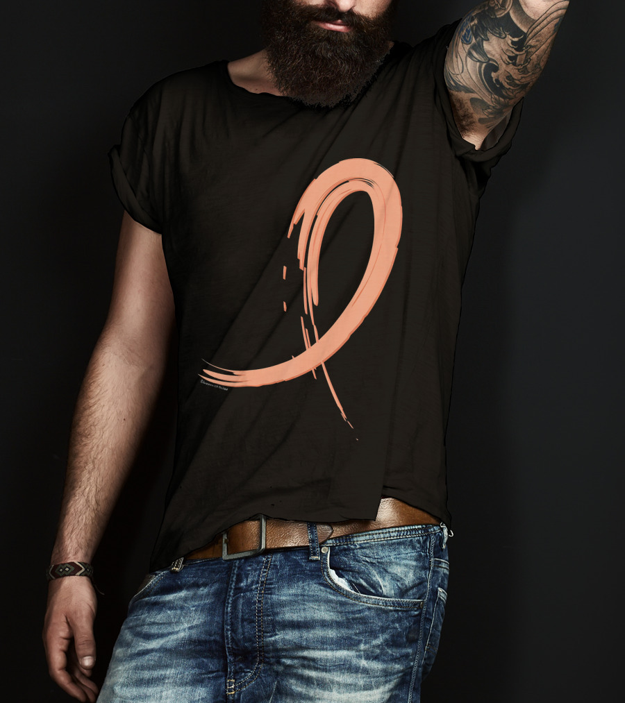 Endometrial Cancer Peach Ribbon Graffiti T-Shirt