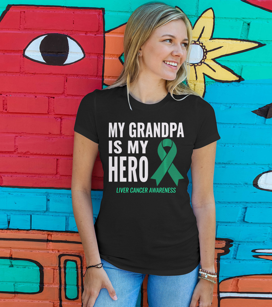 My Grandpa Is My Hero Liver Cancer Awareness T-Shirt