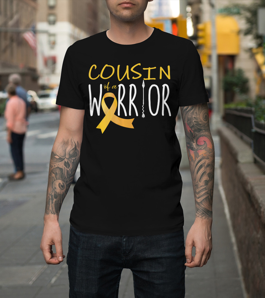 Cousin Of A Warrior Childhood Cancer Awareness T-Shirt
