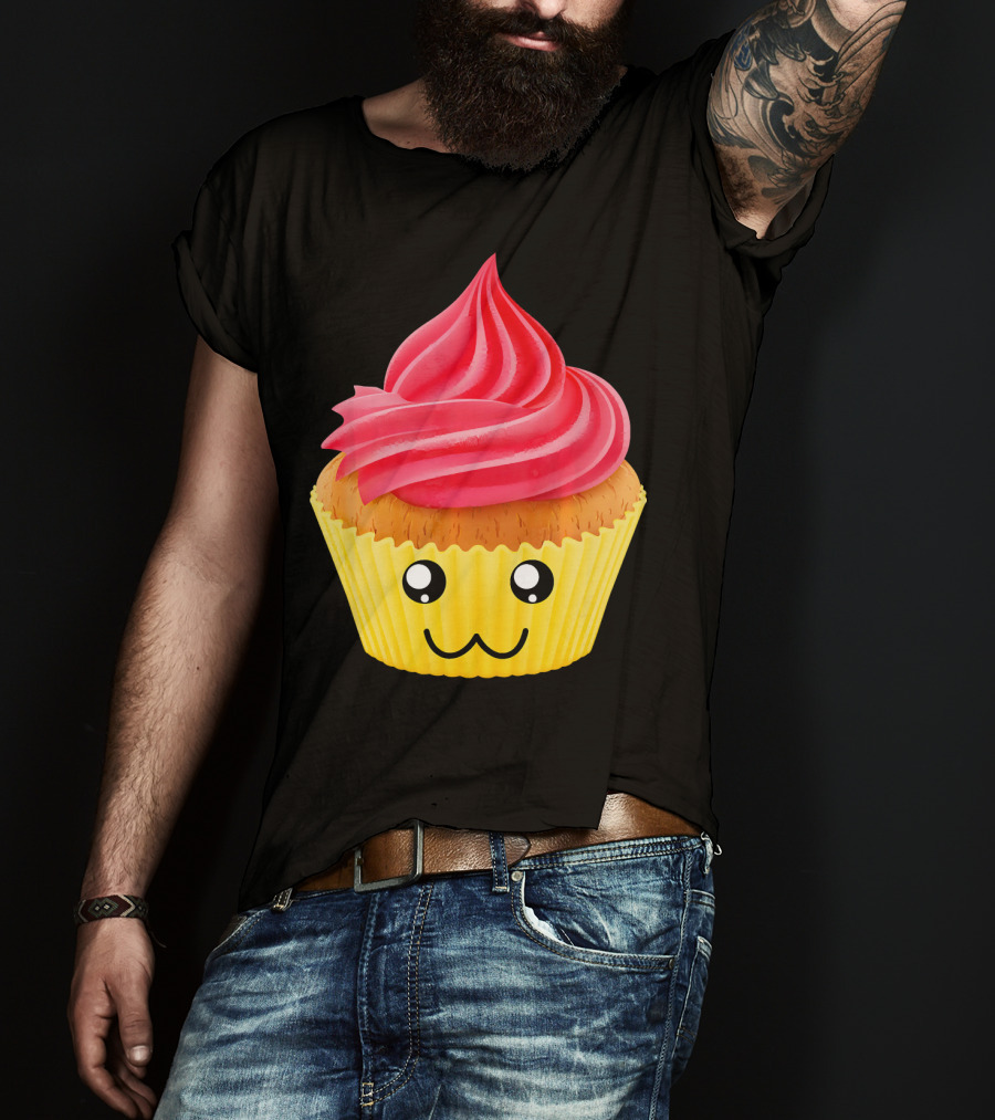 Kawaii Cupcake Lover Cute Muffin Face T-Shirt