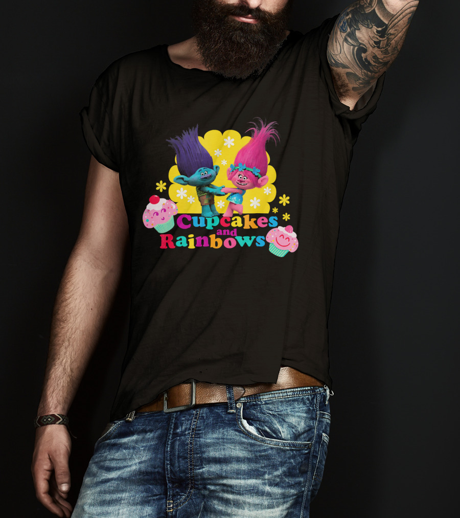 DreamWorks Trolls Cupcakes And Rainbows Branch And Poppy T-Shirt