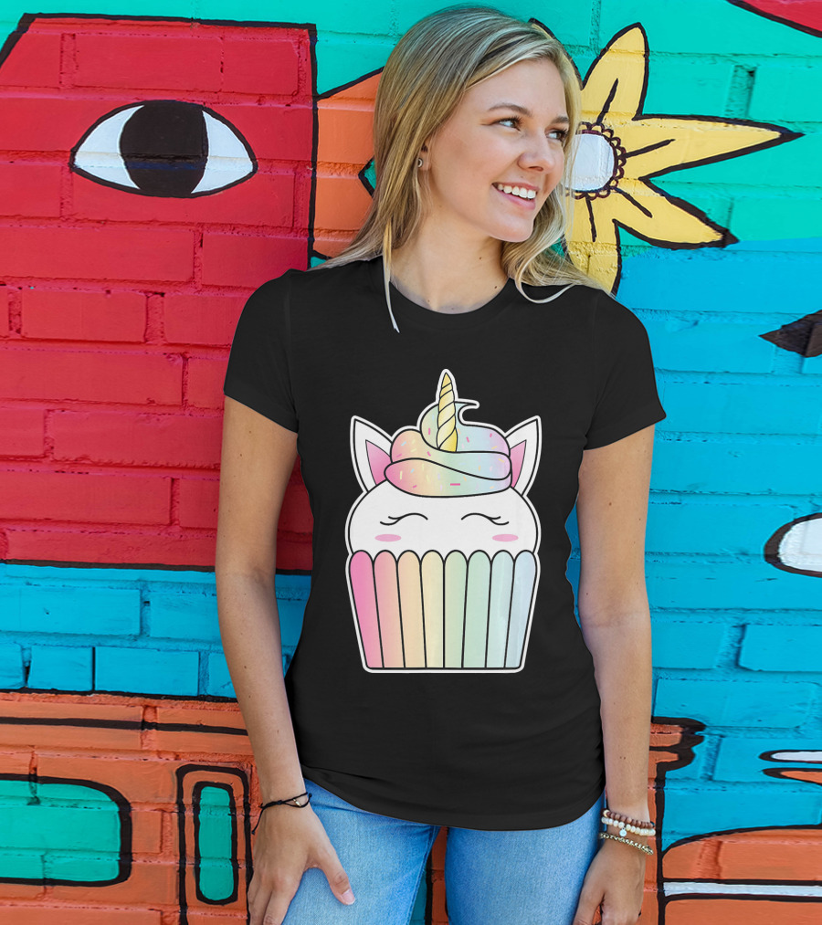 Unicorn Cupcake Pastel Cute Baking Kawaii T-Shirt