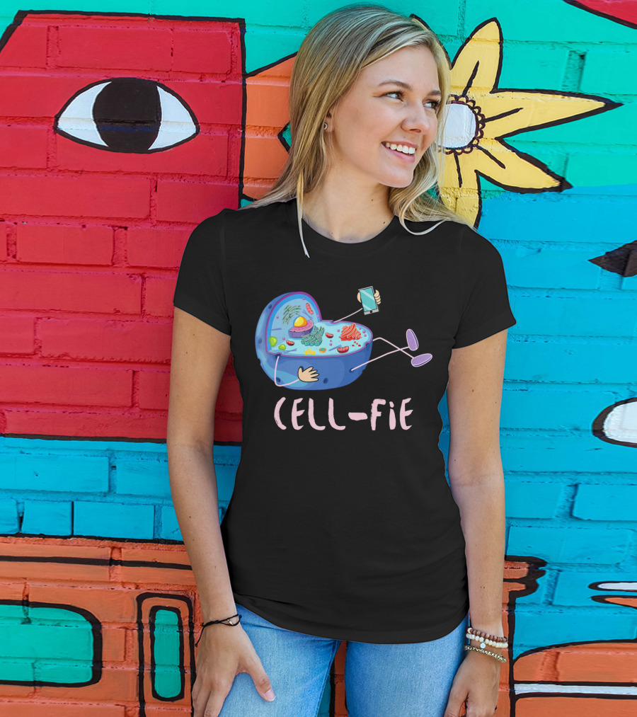Cell Fie Funny Science Biology Teacher Cell Phone Concept T-Shirt