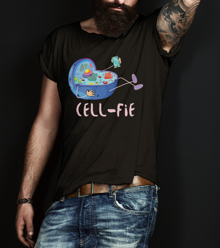 Cell Fie Funny Science Biology Teacher Cell Phone Concept T-Shirt