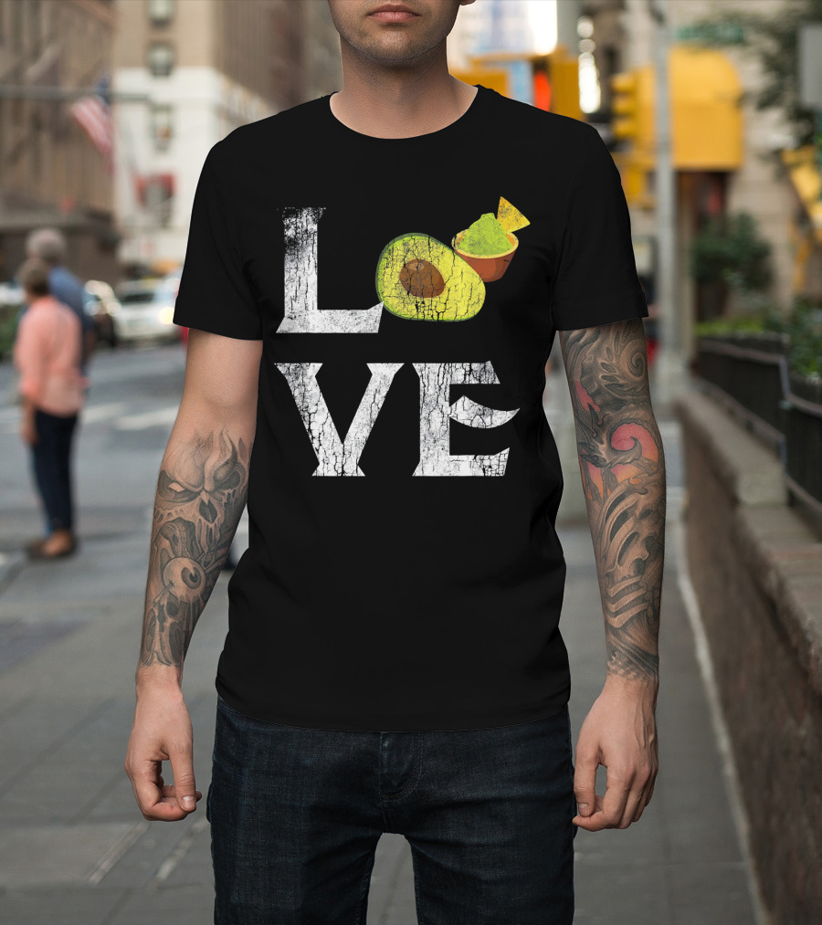 Love Mexican Guacamole Avocado Vegan Tex-Mex Passion T-Shirt