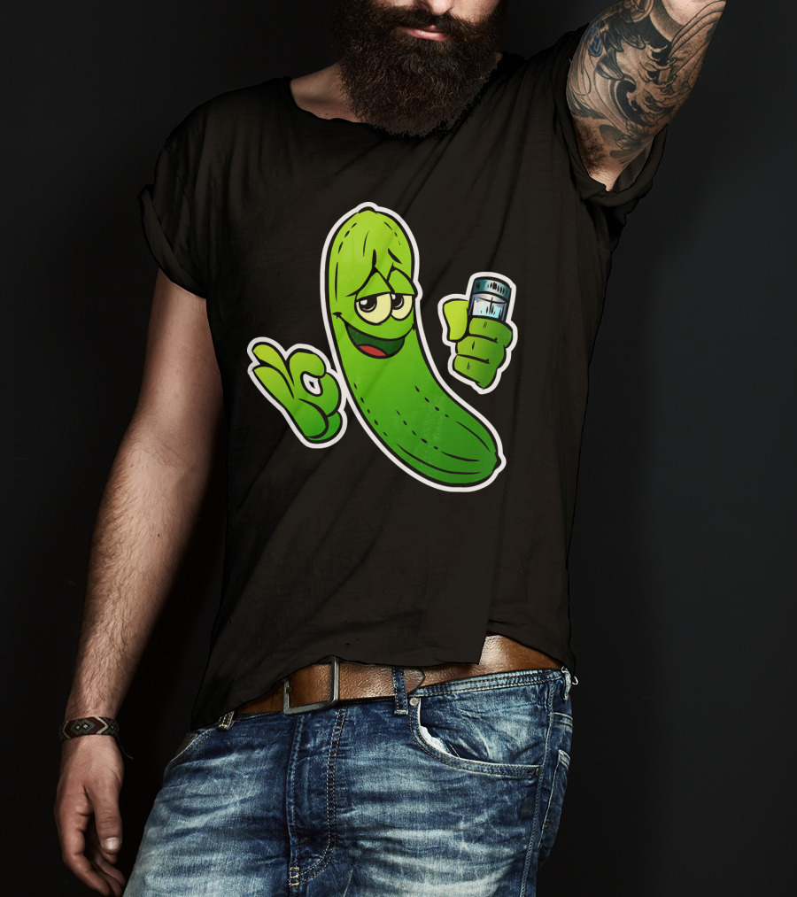 Funny Cool Pickle With Salt Shaker Spicy Vegetables Cucu T-Shirt