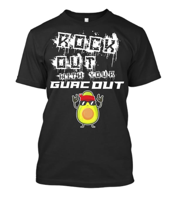 Rock Out With Your Guac Out Avocado Bandana Sunglasses T-Shirt