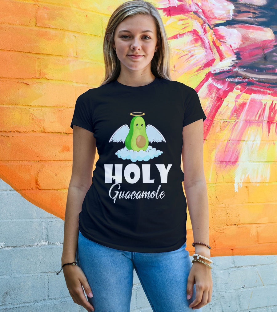 Holy Guacamole Avocado With Angel Wings And Halo T-Shirt
