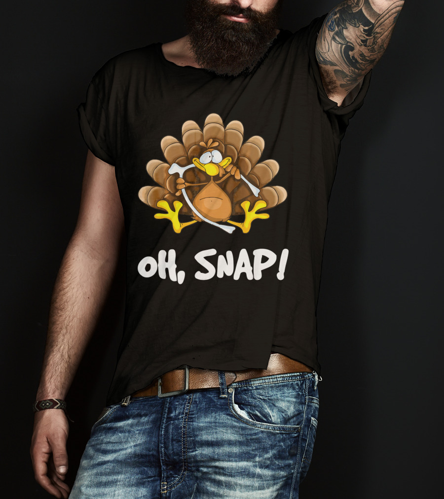 Wishbone Oh Snap Funny Turkey Bone Joke T-Shirt