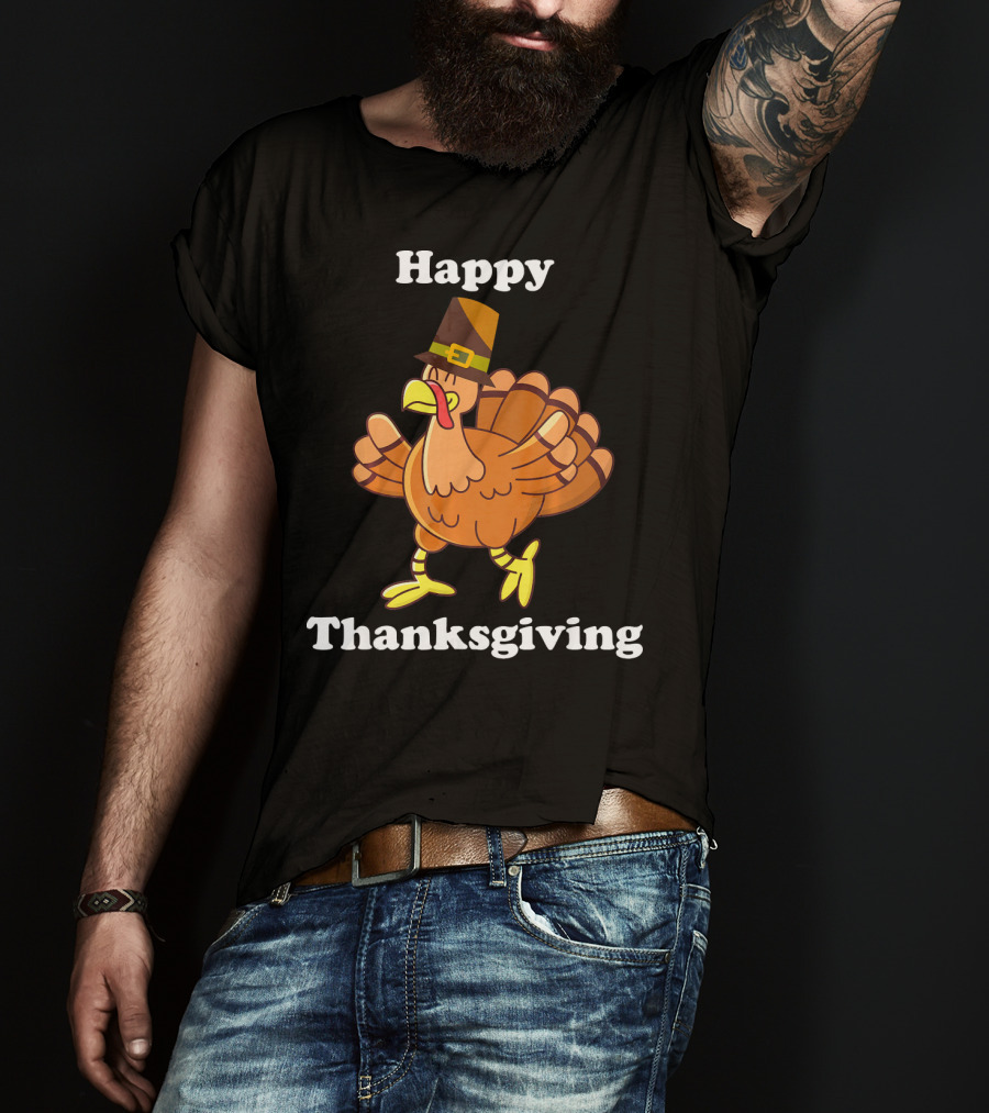 Happy Thanksgiving Pumpkin Turkey Fall T-Shirt