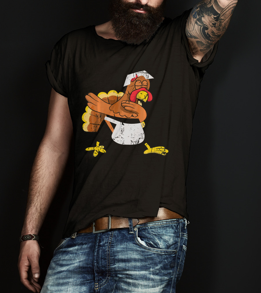 Dabbing Turkey Pilgrim Thanksgiving Dance T-Shirt