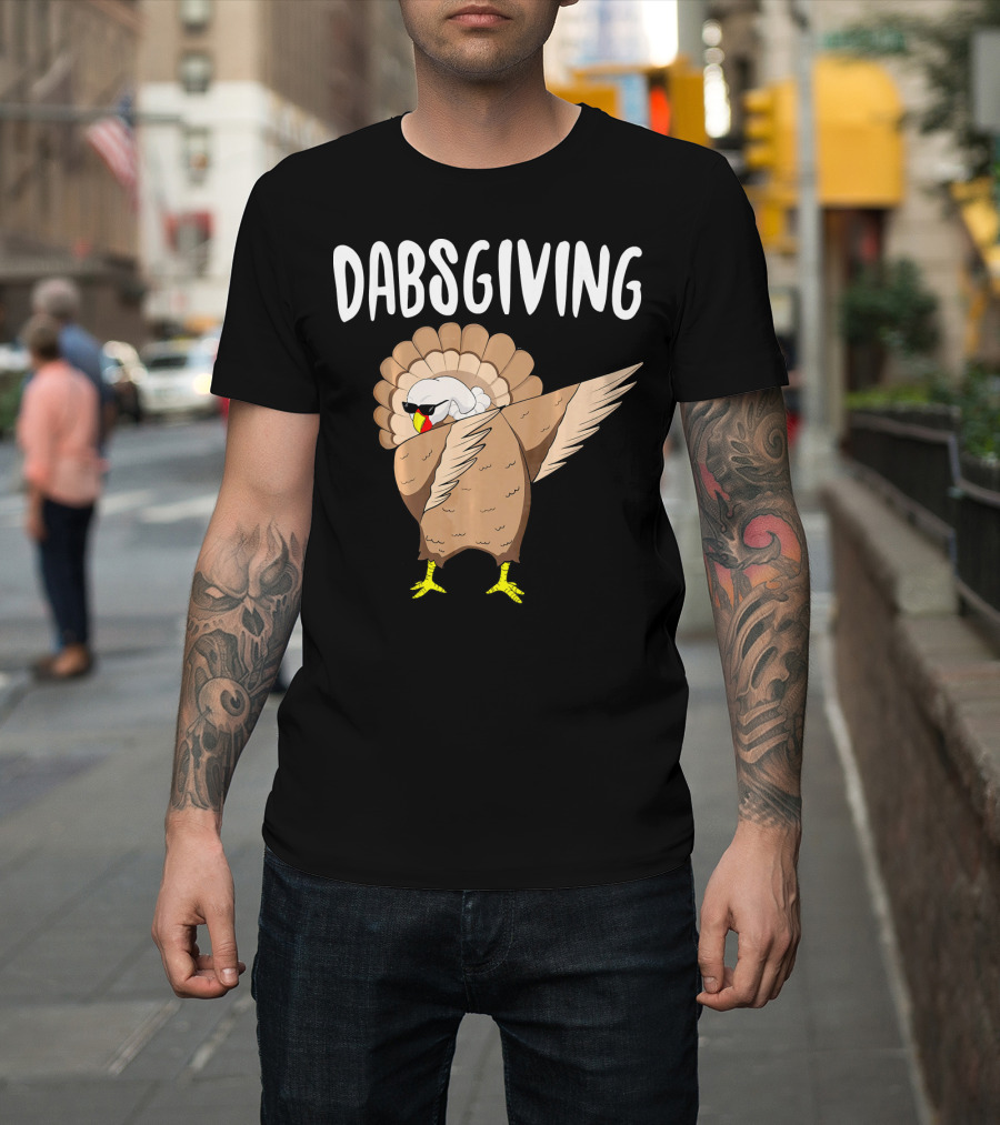 Dabsgiving Cool Dabbing Turkey Funny Thanksgiving T-Shirt