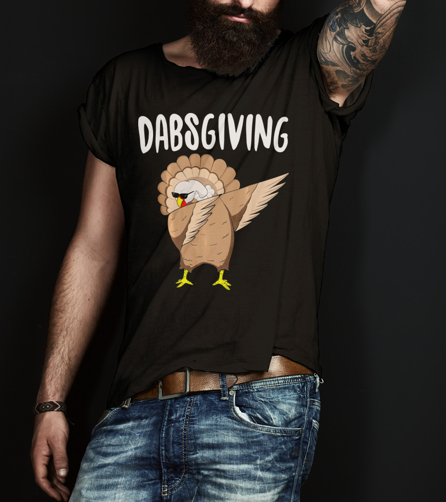 Dabsgiving Cool Dabbing Turkey Funny Thanksgiving T-Shirt