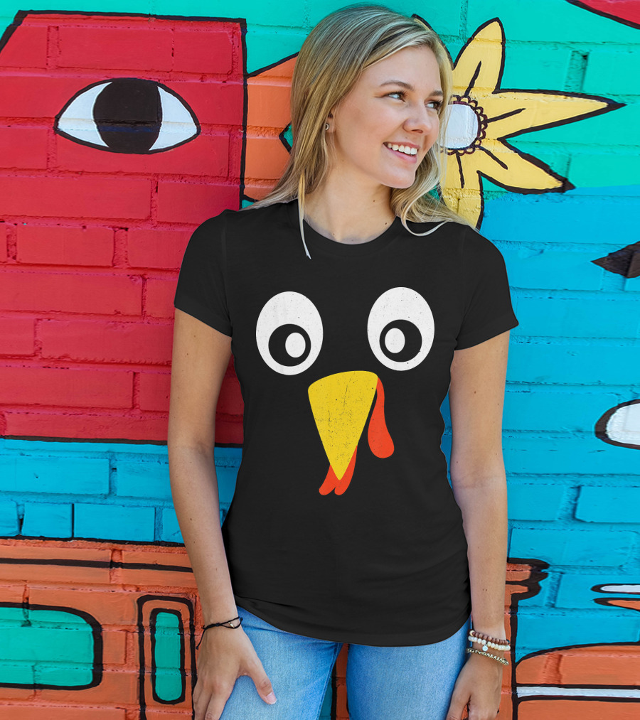 Turkey Face Pilgrim Eyes Beak And Wattle T-Shirt