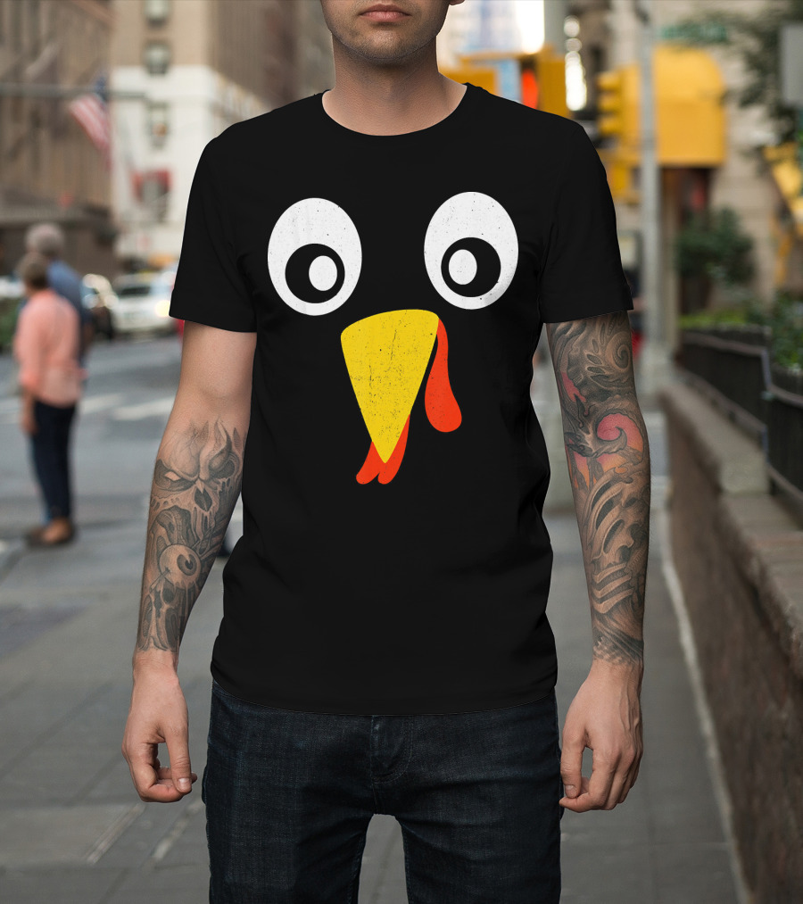 Turkey Face Pilgrim Eyes Beak And Wattle T-Shirt