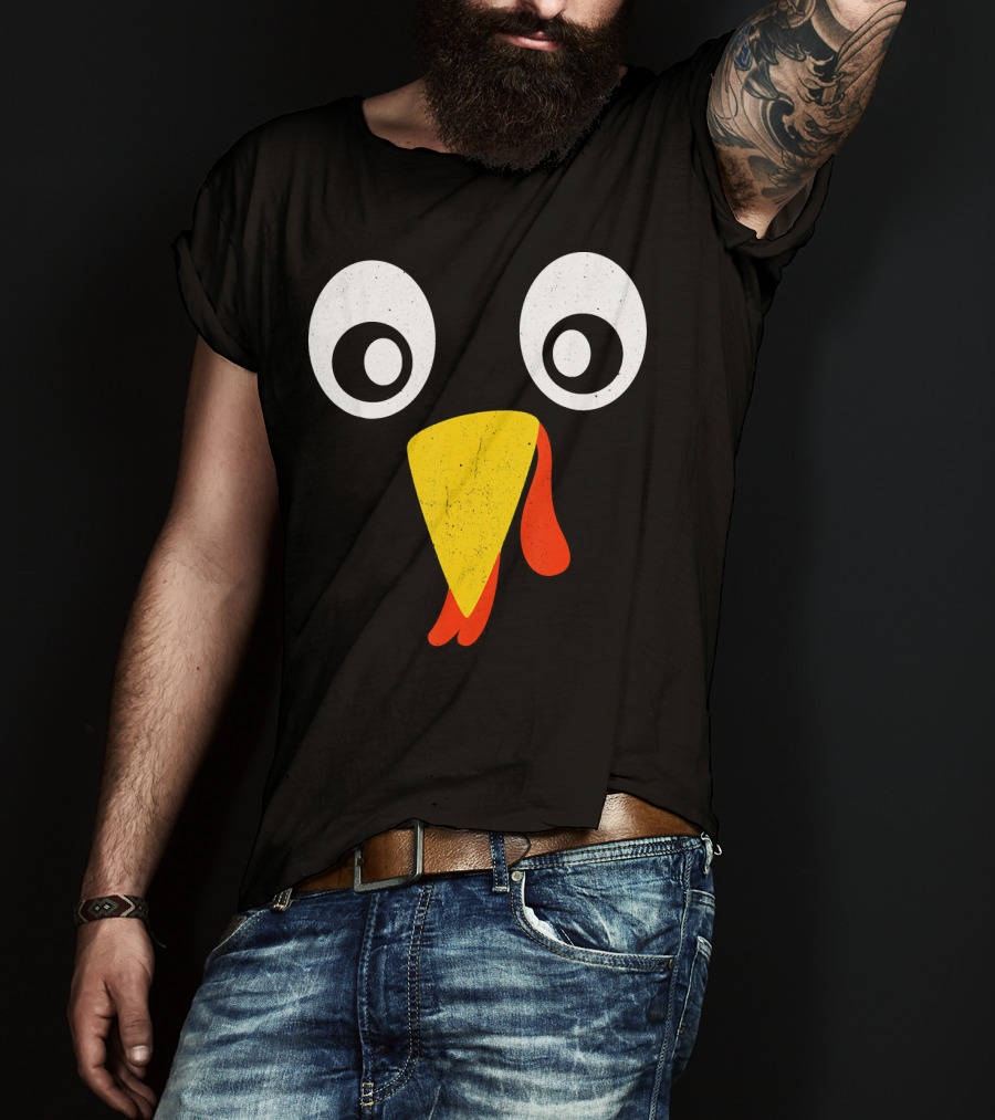 Turkey Face Pilgrim Eyes Beak And Wattle T-Shirt