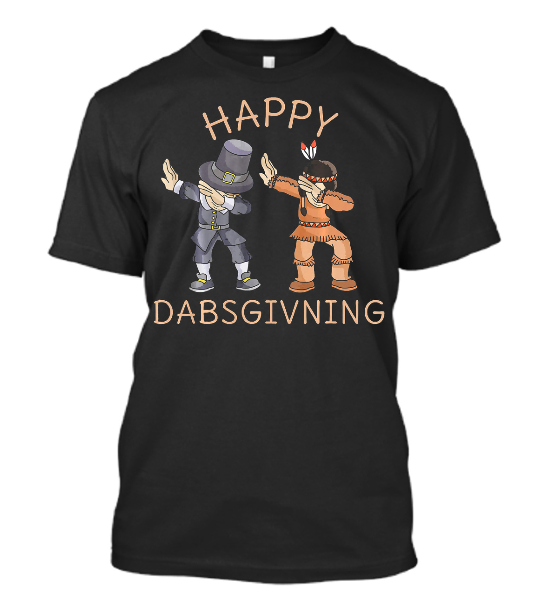 Happy Dabsgiving Pilgrim Indian Dabbing T-Shirt