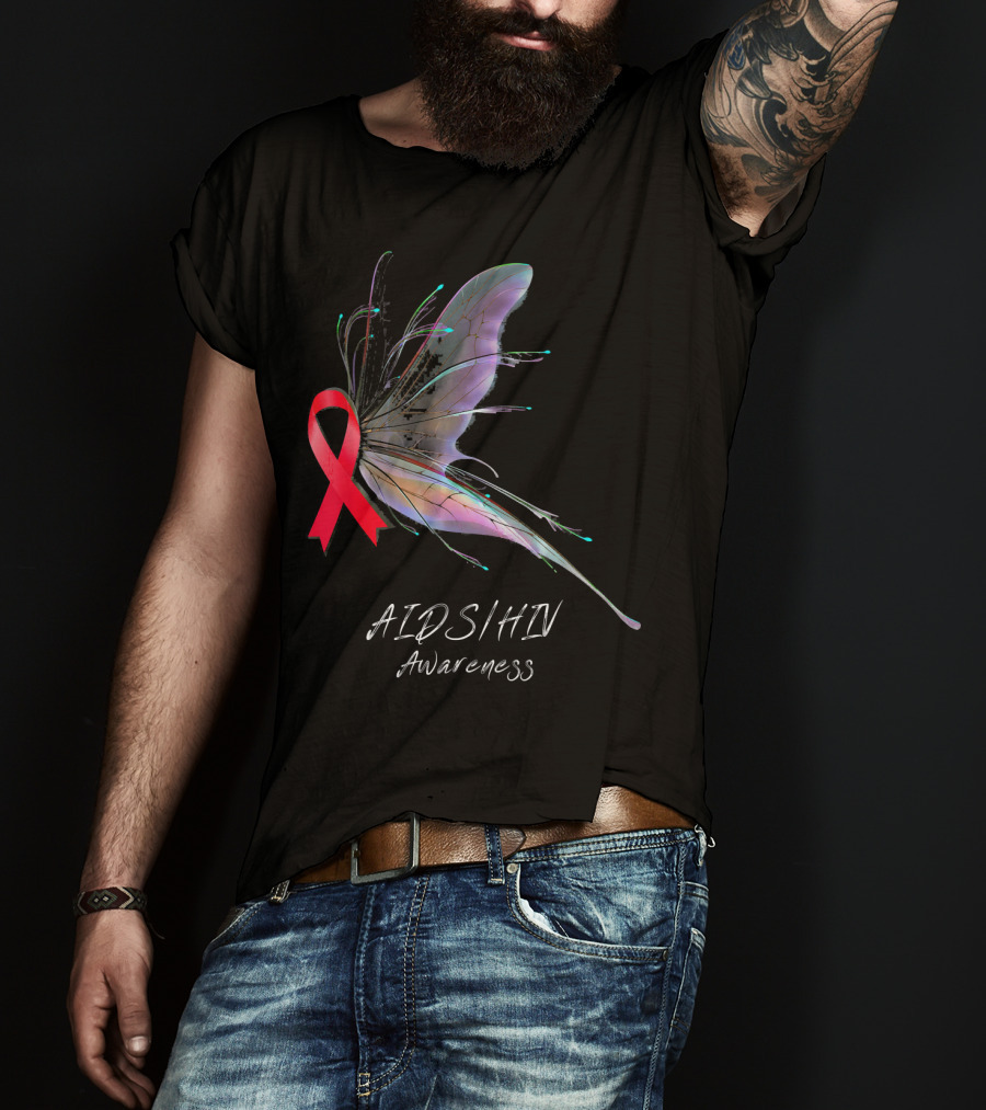 AIDSHIV Awareness Butterfly T-Shirt