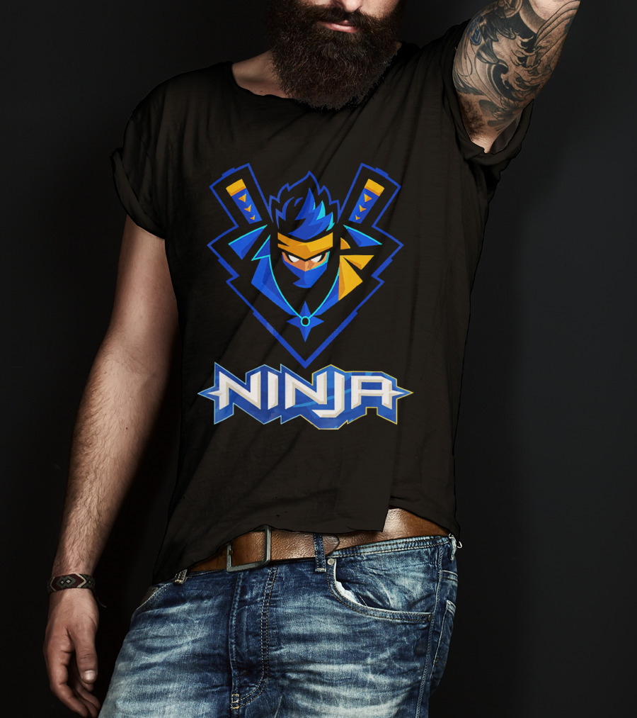 Reas Ninja Logo Ninja Blue And Yellow Design For Fans T-Shirt