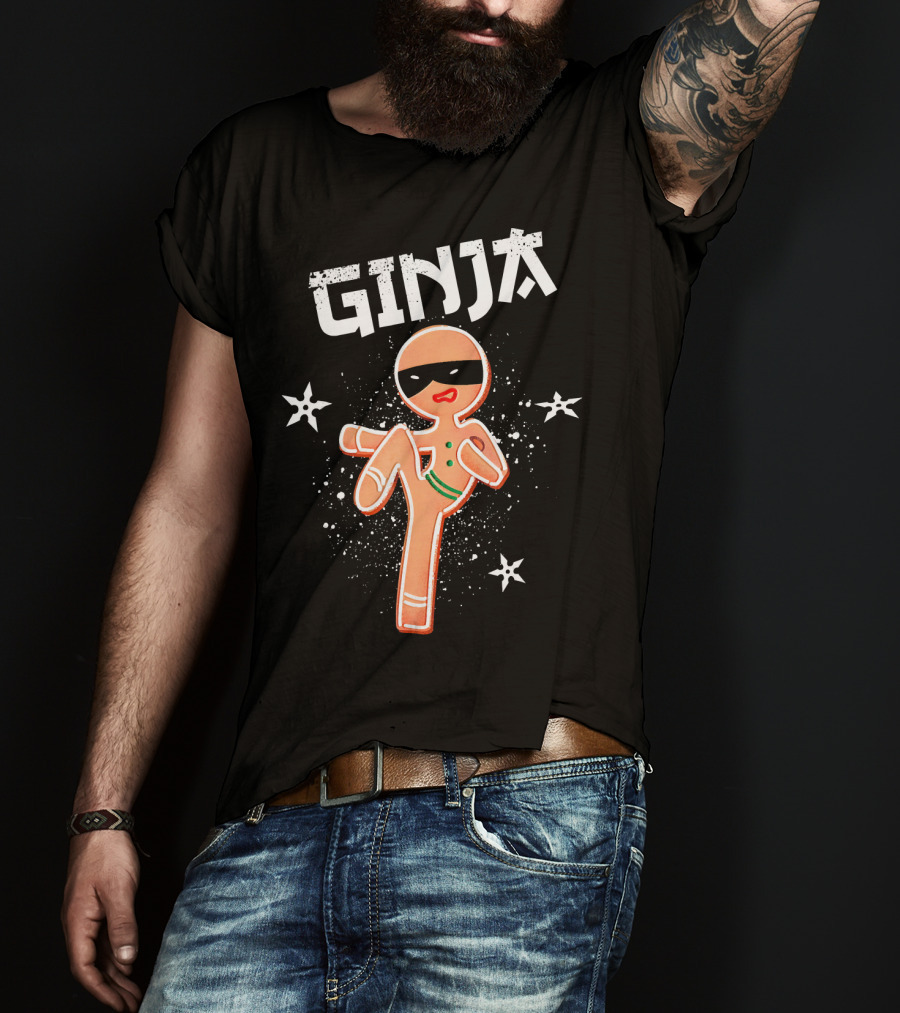 Ginja Ninja Martial Arts Gingerbread Kicker T-Shirt