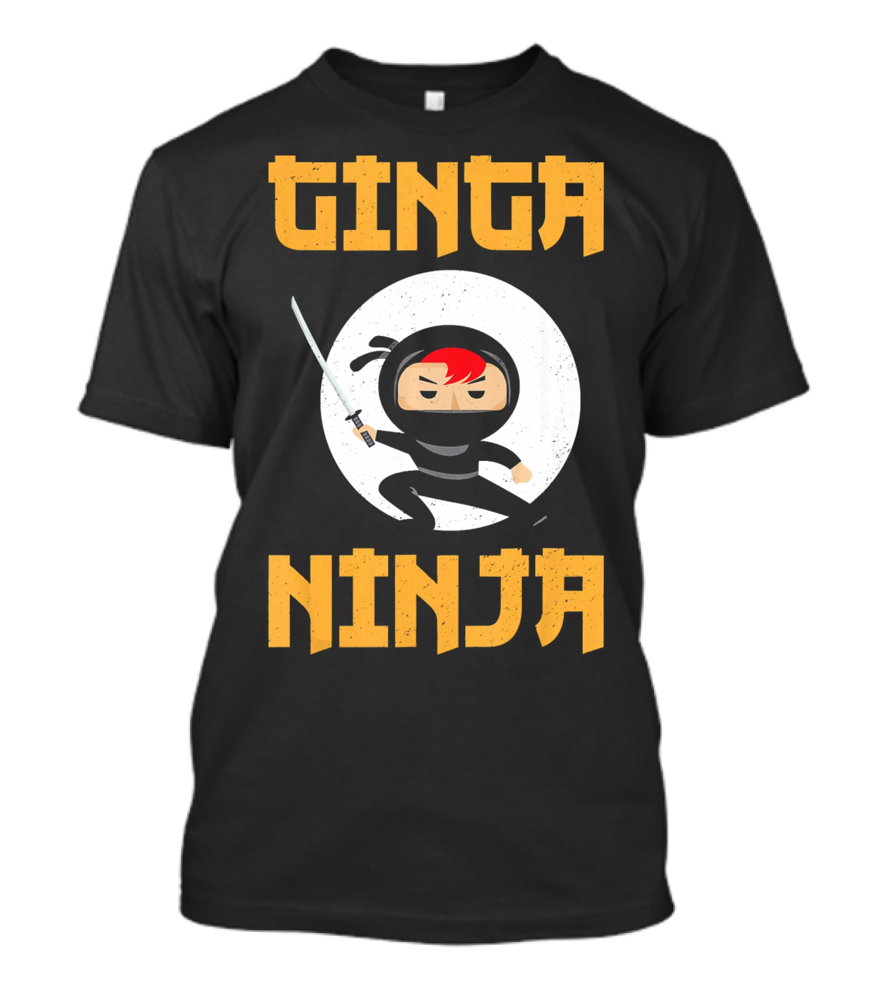 Ginger Pride Ginga Ninja Funny Redhead With Sword Character T-Shirt
