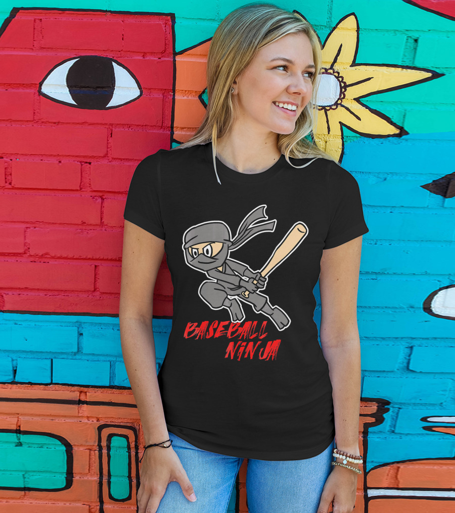 Baseball Ninja Funny Sport Game League Action T-Shirt