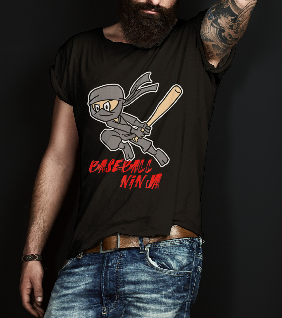 Baseball Ninja Funny Sport Game League Action T-Shirt