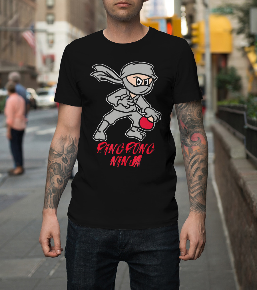 Ping Pong Ninja Funny Table Tennis Sport T-Shirt