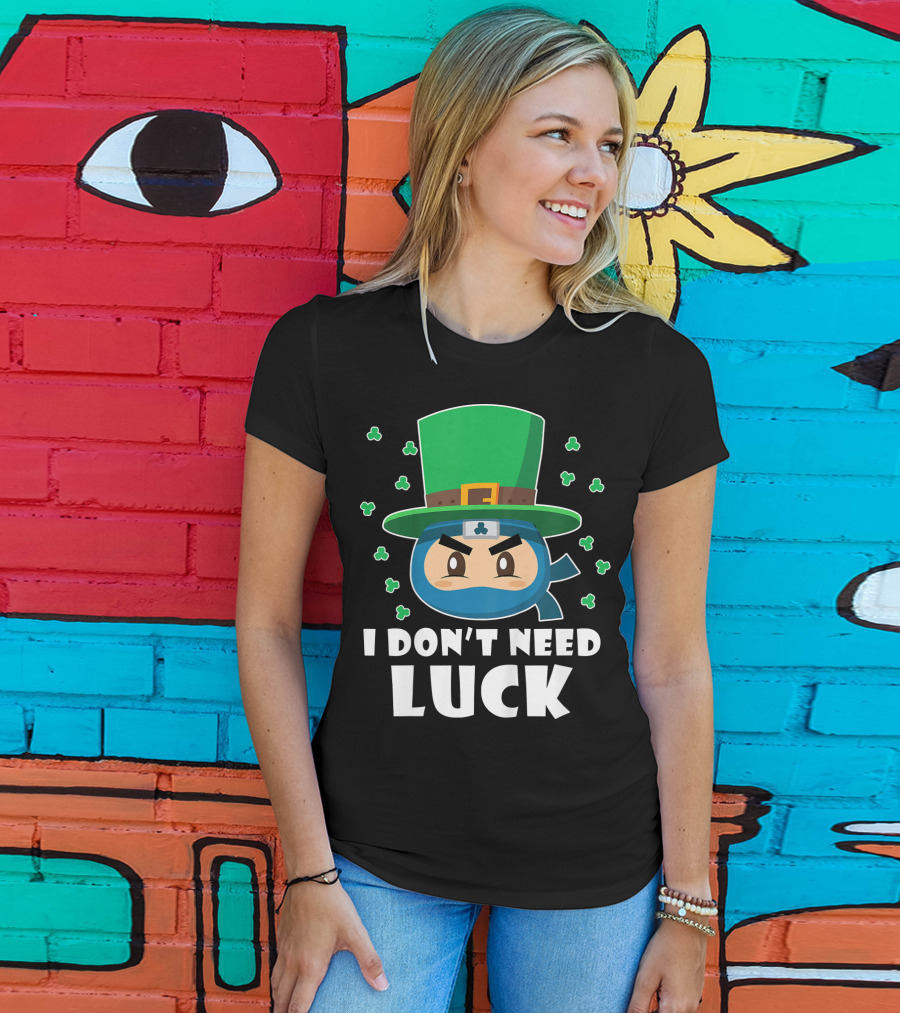 Kids Funny Ninja I Don't Need Luck T-Shirt